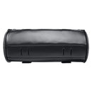 Motorcycle PU Leather Black Tool Bag Front Fork Handlebar Saddlebags Roll Barrel Style