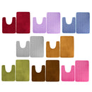 2pcs Super Absorbent Memory Foam Coral Velvet Toilet Mat Set Bathroom Rug Floor Feet Cushion