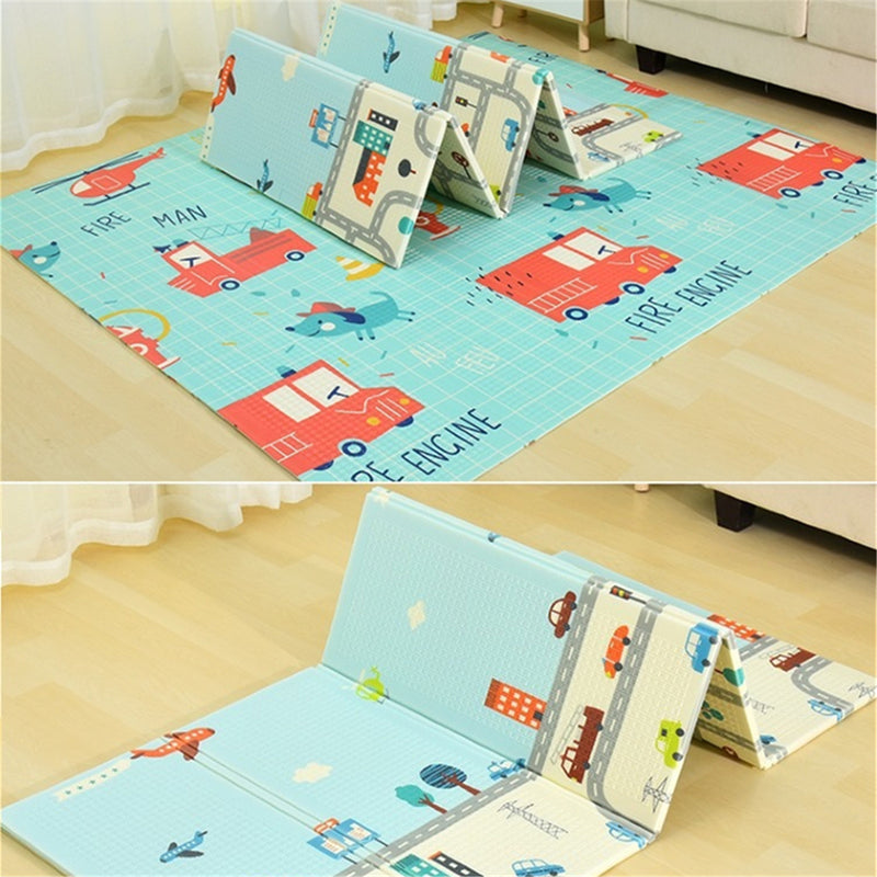 2 x 1.8m Infant Foldable Cartoon Baby Play Mat Babe Carpet Children Crawling