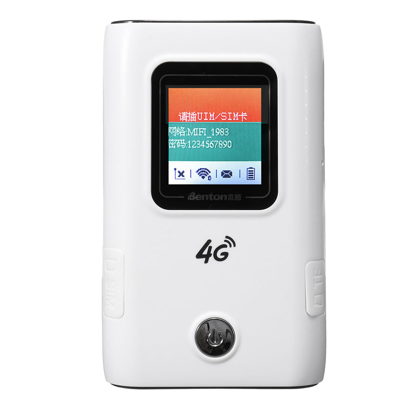 4G Wireless Mobile Router Portable Wifi Repeater Modem LCD Display 150Mbps SMS Notification 5200mAh Power Bank Charging Electronic Device Support 10 Devices