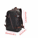 Men Vintage PU Leather Zipper Laptop Travel School Outdoor Backpack Bag Rucksack