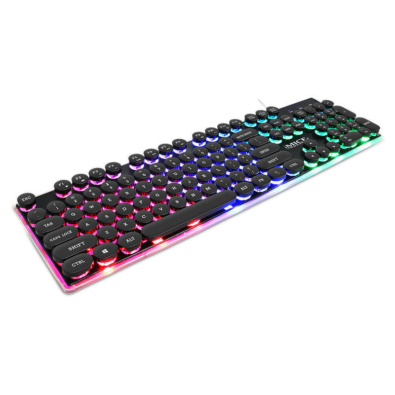 iMiCE AK-700 104 Keys LED Backlit Wired Punk Keycaps Gaming Keyboard for Laptop PC