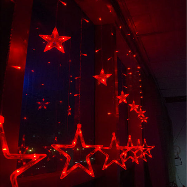 Honana HT-336 220V LED Light String Star Shape Curtain Light Home Decor Celebration Festival Wedding