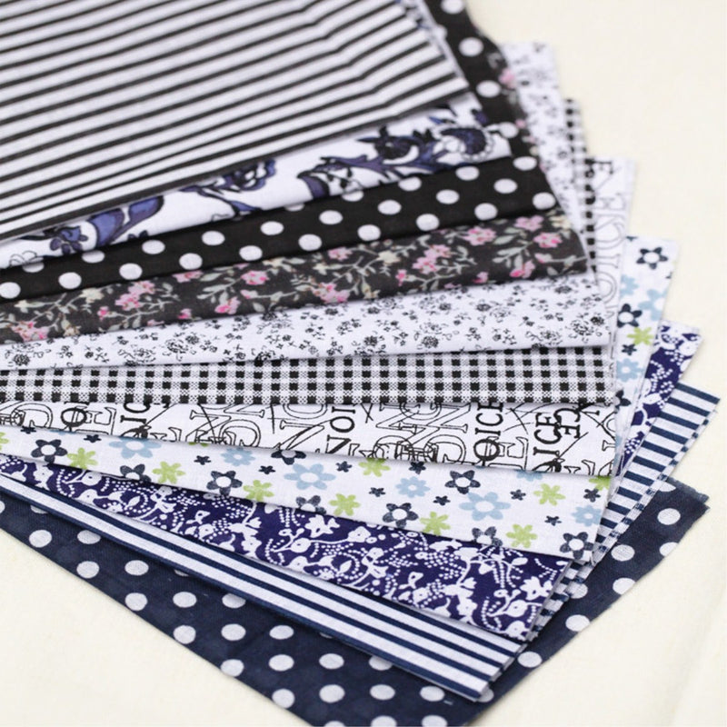 5PCS/Set 19.7'' Series Fabric Cotton Bundles Fat Quarters Polycotton Material Florals Gingham Spots Non Woven Fabric