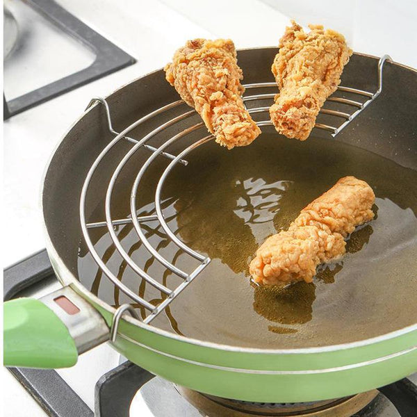 Stainless Steel Oil Drain Rack Kitchen Steamer Dish Fried Frying Rack