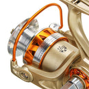 JE2000-7000 Fishing Reel Aluminum 5.2:1 Metal Spool Folding Arm Left Right Spinning Fishing Tool