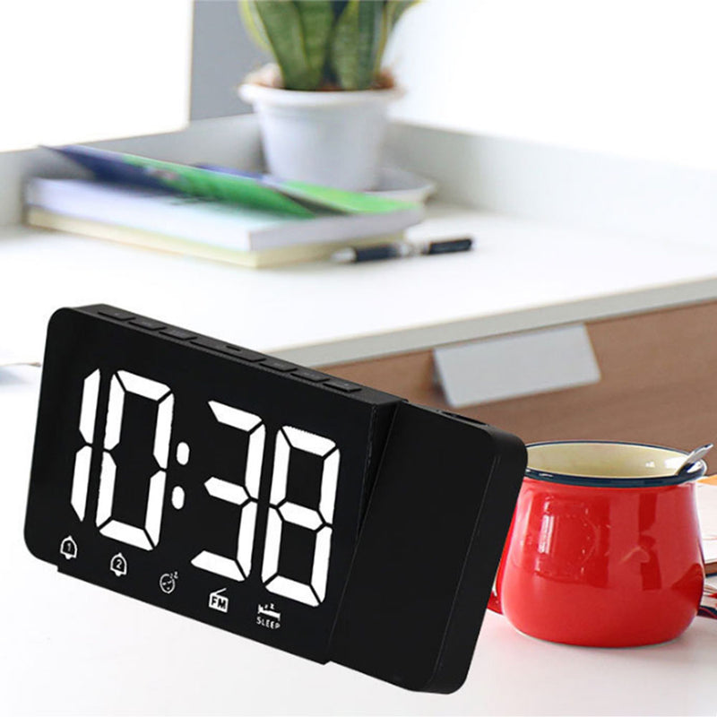 TS-3211 360 Rotated Projection Clock FM Radio Clock Snooze Function Creative Alarm Clock