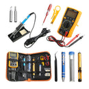Handskit 220V 60W Temperature Electric Solder Iron Multimeter Tools Kit  with 8 in1 Screwderiver Wire Cutter Desoldeirng Pump