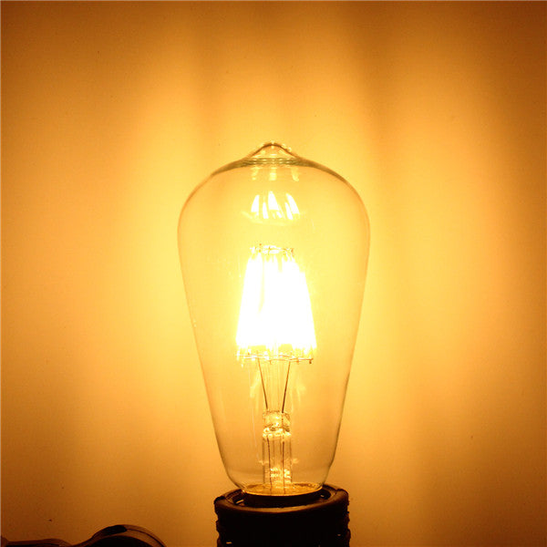 E27 ST64 8W Warm White Non-Dimmable COB LED Filament Retro Edison Bulbs 220V