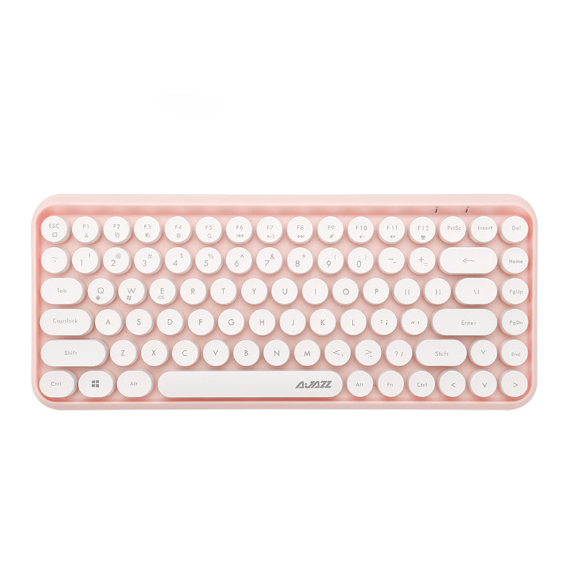 Ajazz 308i bluetooth 3.0 Wireless Gaming Office Keyboard 84 Keys Classic Round Keys