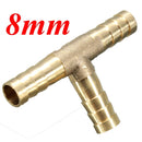 6mm 8mm 10mm 12mm Brass T Piece 3 Way Fuel Hose Joiner Connector For Air Oil Gas