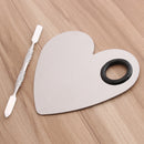 Heart-shaped Nail Art Dish Mixing Color Palette Spatula Makeup Cosmetic Blending Tools Manicure