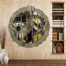 Miico Creative 3D Dinosaur in Cage PVC Removable Home Room Decorative Wall Door Decor Sticker