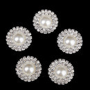 Crystal Bead Button Decoration DIY 25mm Flat back 5pcs Beige