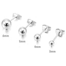 3 ~ 6mm 8 Piece Stainless Steel Stallion Earrings Ball Elegant Bead Set (4  G1H8