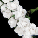 12 Mini Artificial Rose Bouquet in paper flower bud Decor White