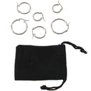 3 pairs 15mm 20mm 25mm Stainless Steel Hoop Huggies Earrings Set Woman