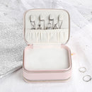 Travel Jewelry Box Storage Bag Earring Ring Portable Organizer PU Box Case with Mirror