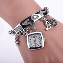 Fashion Women's Alloy Bracelet Watch with Diamond LOVE Quartz Bracelet Watch