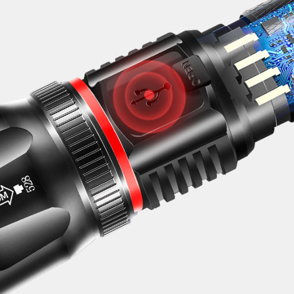 WARSUN 528 T6 USB Rechargeable Flashlight Zoomable Flashlight COB Work Light Surrounding Light Tail Strong Magnetic Work Lamp Camping Hunting Travel Emergency Lantern