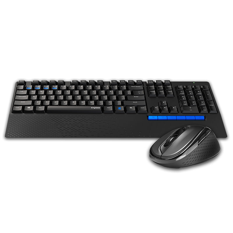 Rapoo 8300T 2.4GHz bluetooth Wireless 108 Keys Keyboard and 1600dpi Mouse Combo Set with USB Receiver for Windows 10 / 8 / 7 / Vista / XP