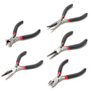 5Pcs Jewellery Mini Pliers Tools Kit Cutter Chain Round Bent Nose Beading M