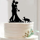 Wedding Cake Topper Cake Decorations Engagement Bride & Groom with Cat Acry