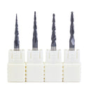 4pcs R0.25/R0.5/R0.75/R1.0mm 2 Flute Carbide Tapered End Mill Ball Nose Cutting Tool