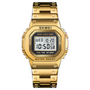 SKMEI 1456 LED Chronograph Countdown Alloy Case Stainless Steel Waterproof Digital Watch Men Watch