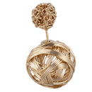 Women Crystal Double Ball Earrings Jewelry golden E6M1