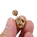 Women Crystal Double Ball Earrings Jewelry golden E6M1