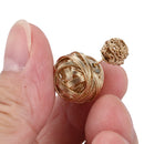 Women Crystal Double Ball Earrings Jewelry golden E6M1