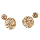 Women Crystal Double Ball Earrings Jewelry golden E6M1