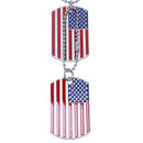 2 PCS Alloy Pendant Necklace Pendant Red and White Stripes USA American Fla L5D1