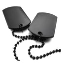 2 PCS Alloy Pendant Necklace Pendant Black Double Dog Tag plate Army Tribal T3W9