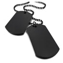 2 PCS Alloy Pendant Necklace Pendant Black Double Dog Tag plate Army Tribal T3W9