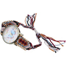 Women Girl Hand Braided Bracelet Butterfly Quartz Watch (Color 8) Z7W3