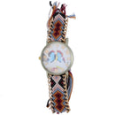 Women Girl Hand Braided Bracelet Butterfly Quartz Watch (Color 8) Z7W3