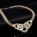 Wedding Gilded Necklace Earring Bracelet Ring Instruction Jewelry Set