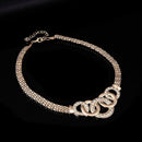 Wedding Gilded Necklace Earring Bracelet Ring Instruction Jewelry Set