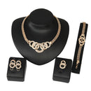 Wedding Gilded Necklace Earring Bracelet Ring Instruction Jewelry Set