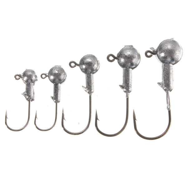 ZANLURE 10pcs Jig Head Fishing Hooks Lead Round Head Jigs  Hooks Fishing Tackle