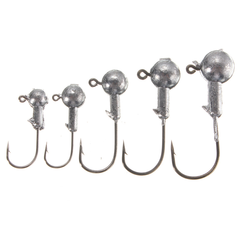 ZANLURE 10pcs Jig Head Fishing Hooks Lead Round Head Jigs  Hooks Fishing Tackle
