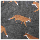 Long Cute Fox Printed Scarf Lady Womens wrap Shawl Soft Scarves (Black) I5G4