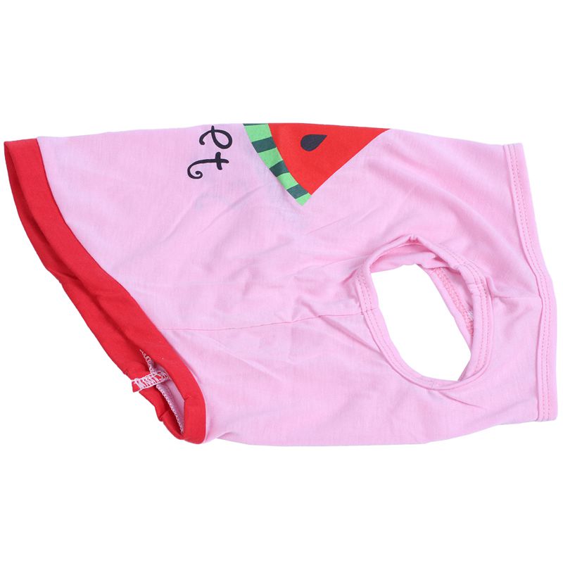 New alarm summer small pet cat puppy dog clothes Watermelon printed - Pink  U2Y4