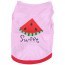 New alarm summer small pet cat puppy dog clothes Watermelon printed - Pink  U2Y4