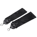 Women's Embroidery Fingerless Long Wedding Marriage Gloves Black
