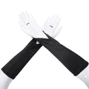 Women's Embroidery Fingerless Long Wedding Marriage Gloves Black