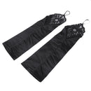 Women's Embroidery Fingerless Long Wedding Marriage Gloves Black