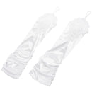 Folds Lace Embroidered bridal satin wedding dress protection sleeve white